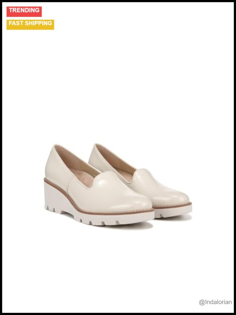 Suede Slip-On Loafer Wedge with Chunky Lugg Sole and Arch Support